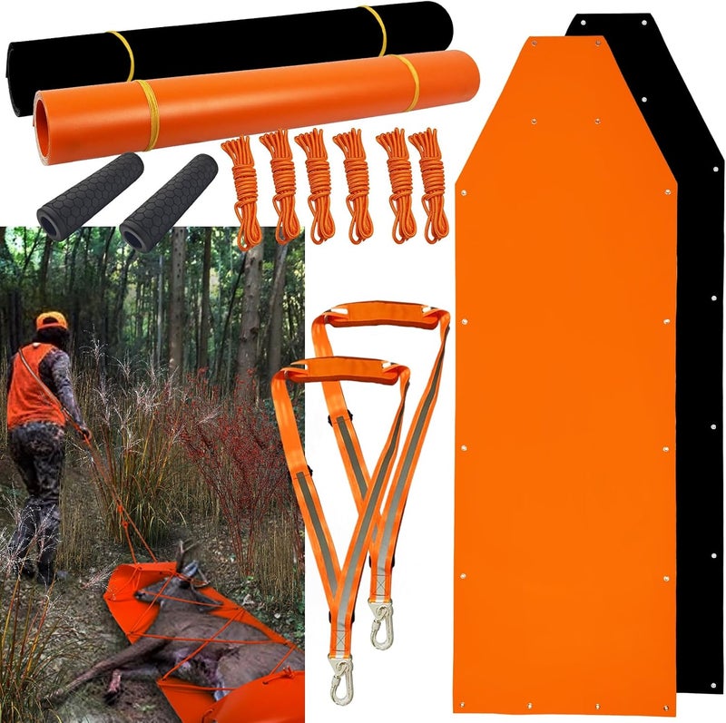 Vecacosic 1.2MM Thickened Deer Drag Sled Tear-Resistant Deer Dragging Sled Game Hauler for Hunting with Odocoileus virginianus Drag Harness and Handle, Save Effort Hunting Gear Accessories - Image 1
